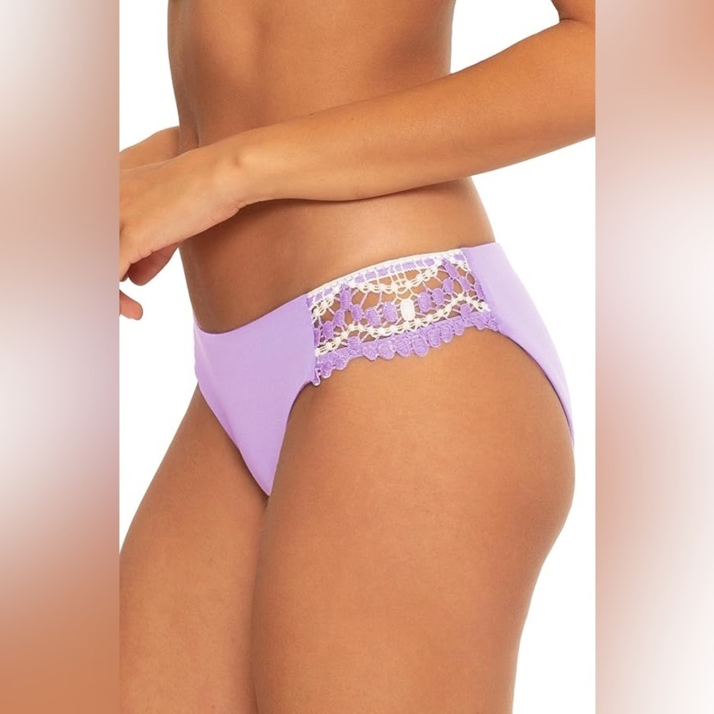 RARE NWT Becca Delilah Bikini Bottom Lavender Lace Medium